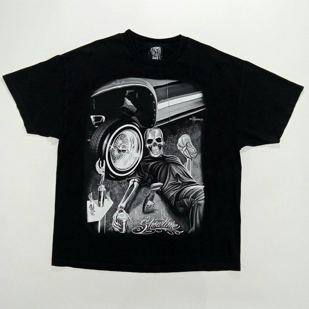 David Gonzales DGA Showtime Skeleton Lowrider T Shirt Size 2XL West Coast